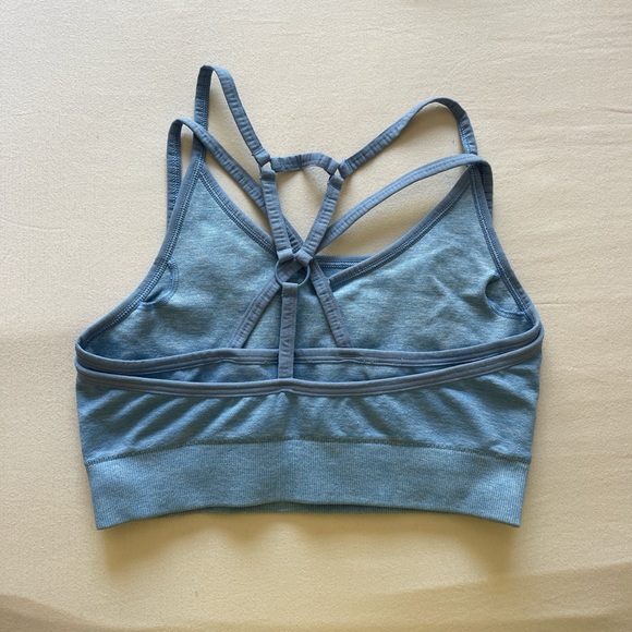 Light blue multi strap sports bra - Picture 2 of 4